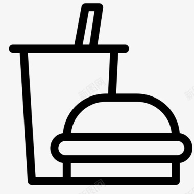 餐食汉堡杯子图标