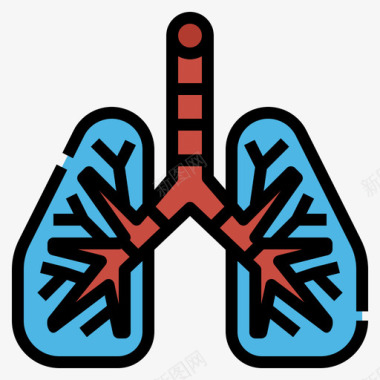 肺covid23线状颜色图标