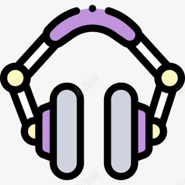 耳机嘻哈51线性颜色图标