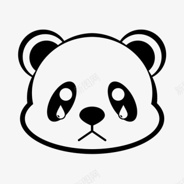 哭熊猫表情脸头图标