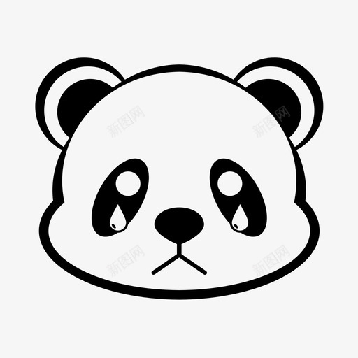 哭熊猫表情脸头svg_新图网 https://ixintu.com 熊猫 表情