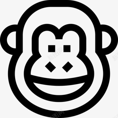 猴子动物103直系图标