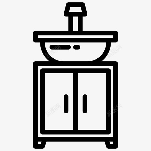 水槽家具和装饰1线性svg_新图网 https://ixintu.com 水槽 家具 装饰 线性