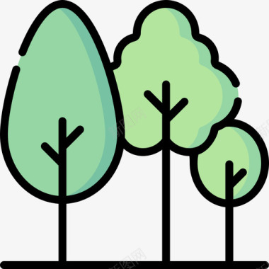 树木生态测试任务2线条颜色图标