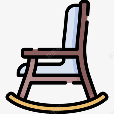 摇椅退休之家11线性颜色图标