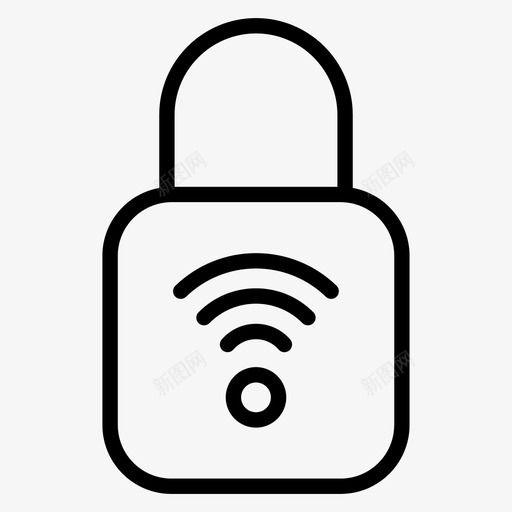 安全物联网锁svg_新图网 https://ixintu.com 安全 联网 无线网络