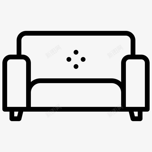 沙发家具和装饰1线性svg_新图网 https://ixintu.com 沙发 家具 装饰 线性