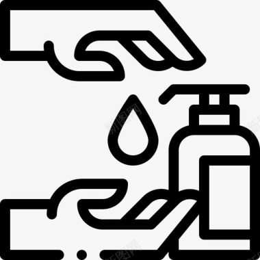 洗手液covid防护措施4线性图标