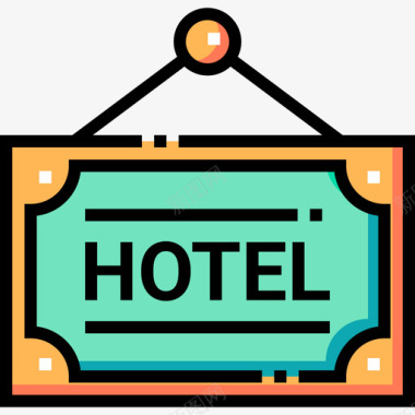 酒店192夏季线性颜色图标