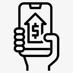 在家线上办公移动支付在家办公102线性高清图片