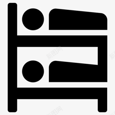 床双层床酒店图标