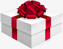 00658白色的礼品盒子系着红色丝带高清礼盒素材