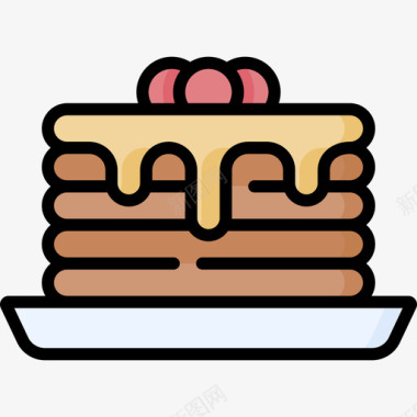 薄饼国际食品16原色图标