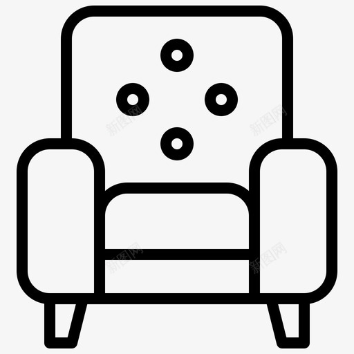 扶手椅家具和装饰1线性svg_新图网 https://ixintu.com 扶手 家具 装饰 线性
