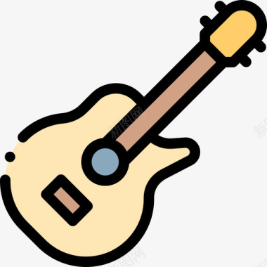 吉他乐器61线型颜色图标