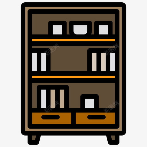 书柜家具及装饰2线颜色svg_新图网 https://ixintu.com 书柜 家具 装饰 颜色