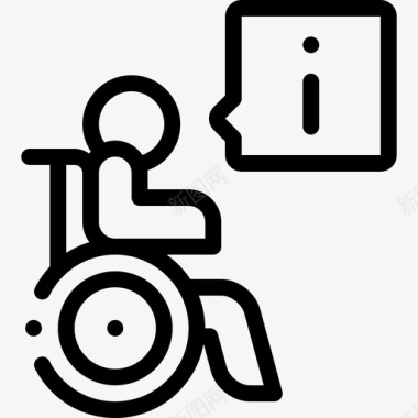 信息残疾人援助23直线图标