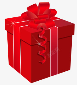 02631红色的礼品盒子系着丝带高清礼盒素材