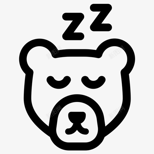 熊冬眠哺乳动物svg_新图网 https://ixintu.com 冬眠 哺乳动物 睡觉 野生动物