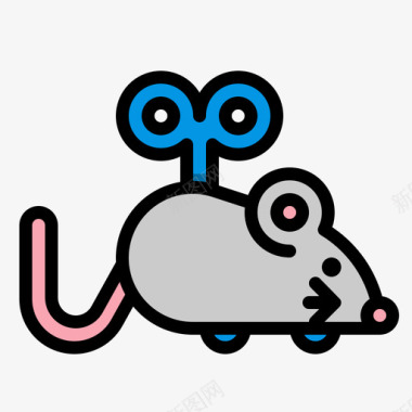 老鼠玩具宠物店96线性颜色图标