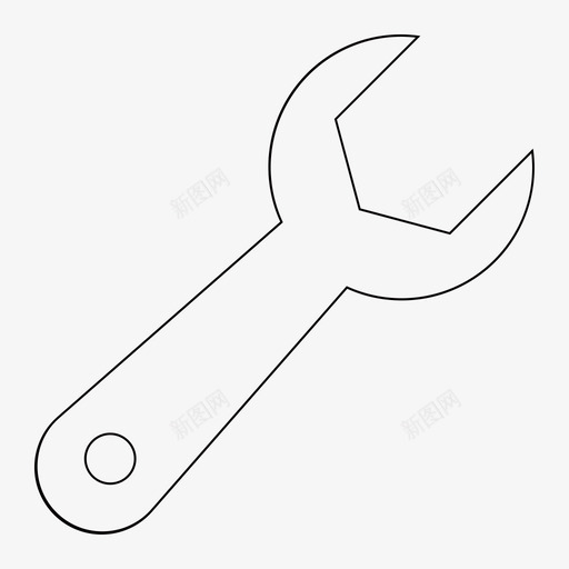 扳手svg_新图网 https://ixintu.com 扳手 五金工具 线性 简约