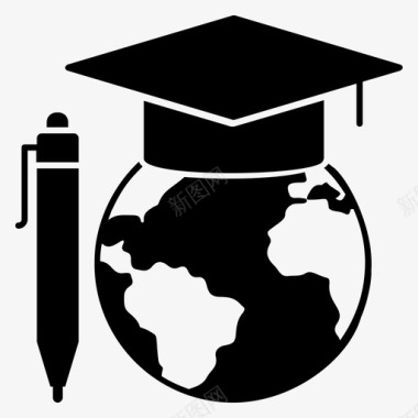 全球教育全球学位全球学习图标