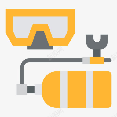水肺潜水运动212平坦图标