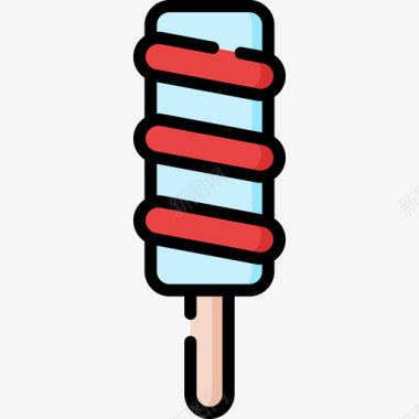 冰棒夏季食品和饮料12线性颜色图标