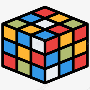 Rubiks立方体活动10线颜色图标