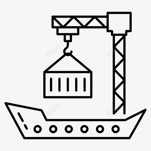 港口锚船锚svg_新图网 https://ixintu.com 船锚 港口 航海 导航 运输 矢量 线图 图标