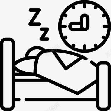 睡眠时间管理64线性图标