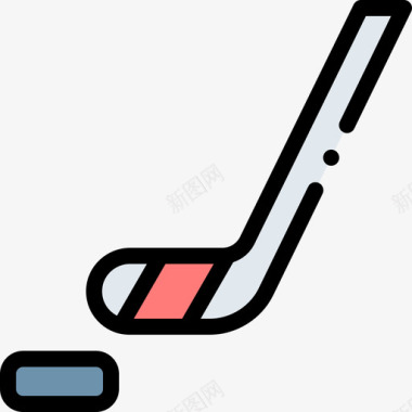 冰上曲棍球加拿大17线性颜色图标