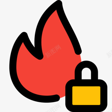 防火墙网络应用安全4线性颜色图标