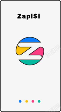 格式Z字母拼贴logo蓝黄红绿色彩组合AI插画图标