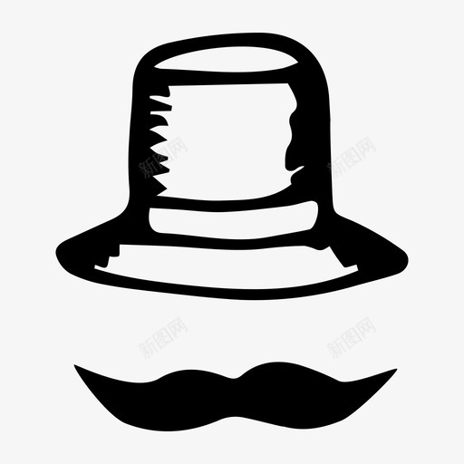 帽子和胡子伙计涂鸦svg_新图网 https://ixintu.com 帽子 胡子 伙计 涂鸦