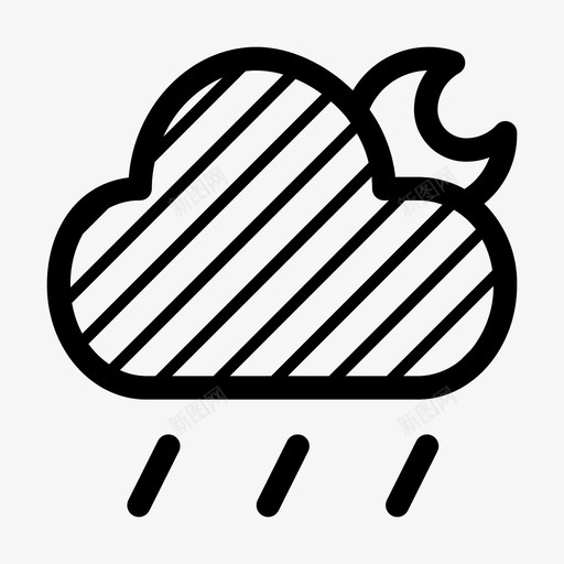 晚上下雨云光svg_新图网 https://ixintu.com 晚上 下雨 天气 天气预报