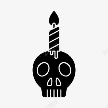蜡烛和骷髅万圣节恐怖图标