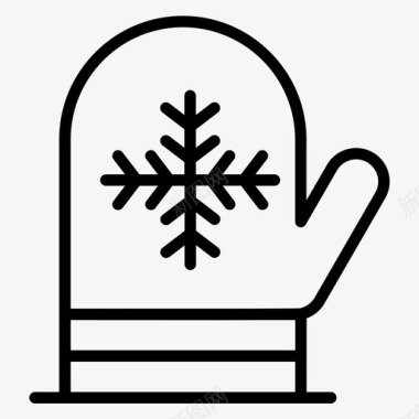 圣诞节连指手套冬季图标