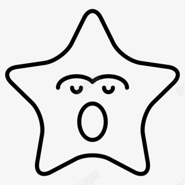 星星困倦表情图标