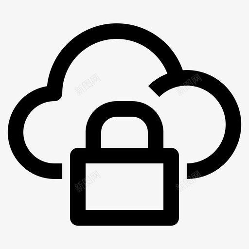 锁定云挂锁svg_新图网 https://ixintu.com 锁定 挂锁 保护 安全 云化