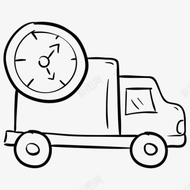 准时交货货物送货车图标