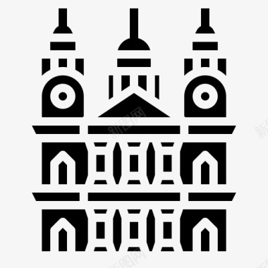 圣保罗大教堂地标伦敦图标
