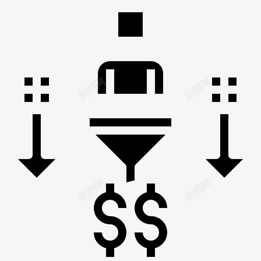 转换漏斗营销svg_新图网 https://ixintu.com 营销 转换 漏斗 优化 比率 影响 字形