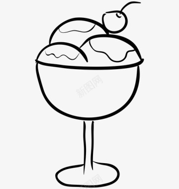 冰淇淋杯甜点冷冻食品图标