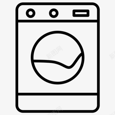 洗衣机电子加粗线集533图标