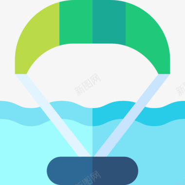 风筝冲浪水上运动9平坦图标