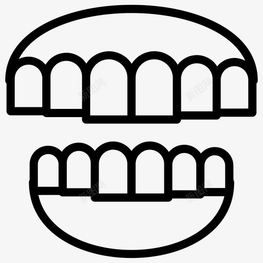 牙齿清洁牙医svg_新图网 https://ixintu.com 牙齿 清洁 牙医 下颌 口腔 粗体 线条