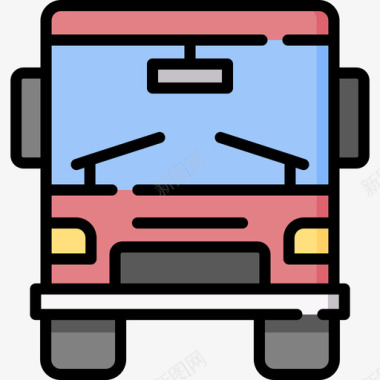 巴士instagram精彩故事旅行线性色彩图标