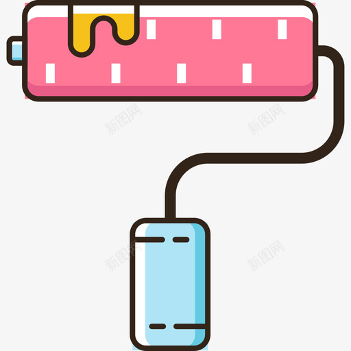 滚筒刷svg_新图网 https://ixintu.com 滚筒 滚刷 扁平 手绘 精美 简约 多色 填充 可爱 圆润