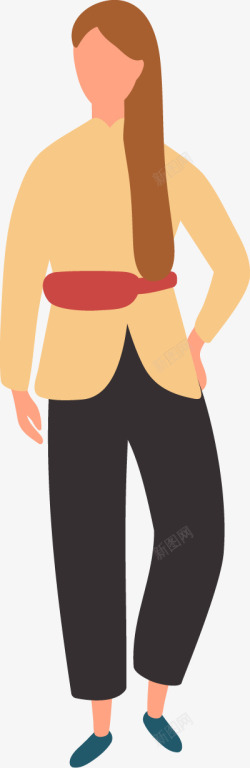 时尚男女图免扣扁平等距插画人物合辑素材